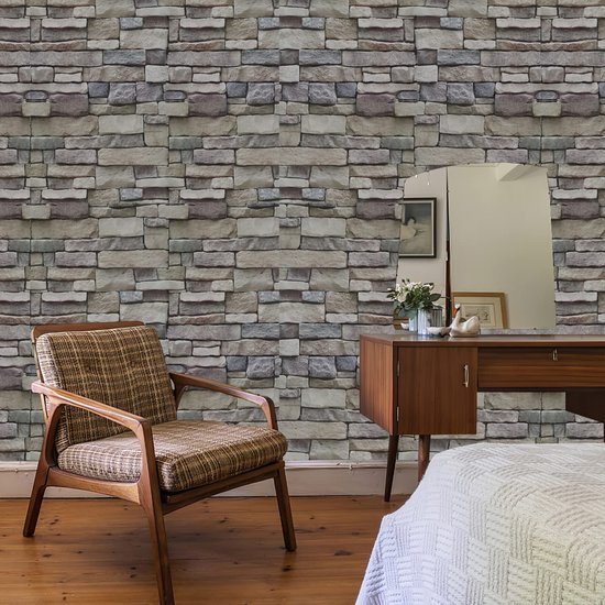 550x550-16459.jpg Unyqoos® Zelfklevend vinyl behang met steenlook voor diverse interieurstijlen 45 x 300 cm