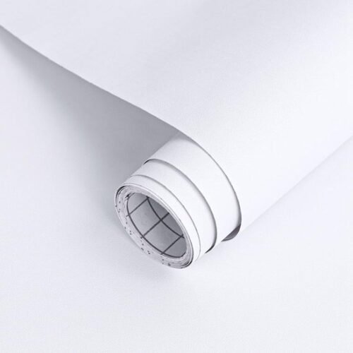 Unyqoos® Zelfklevende witte matte plakfolie voor meubels en muren, eenvoudig aan te brengen 30 x 254 cm