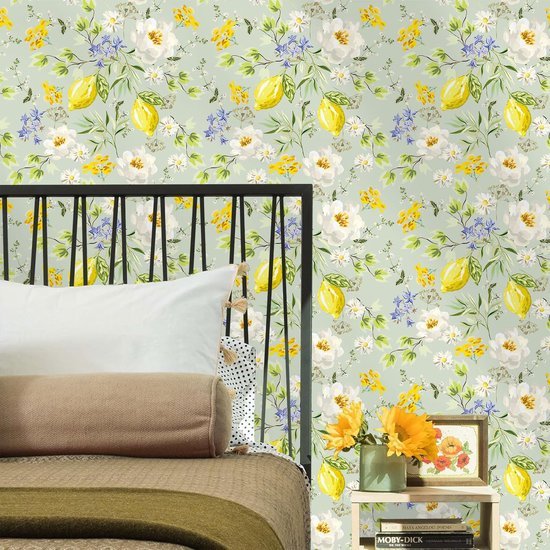 550x550-16474.jpg Unyqoos® Zelfklevend bloemenbehang met citroenboom motief voor muren en meubels