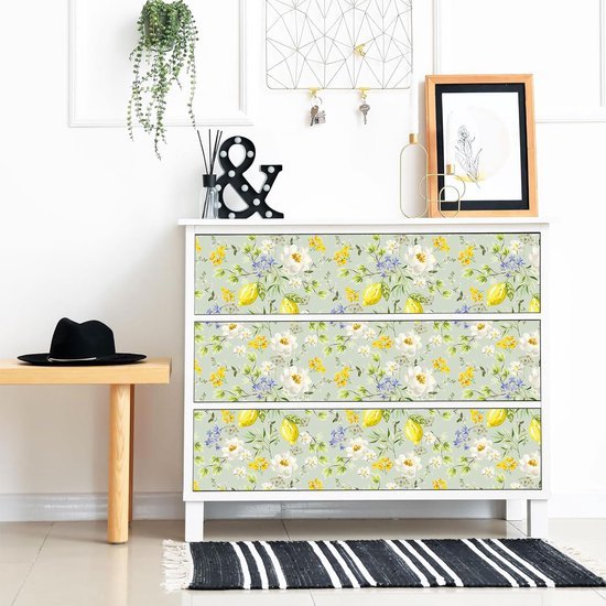550x550-16477.jpg Unyqoos® Zelfklevend bloemenbehang met citroenboom motief voor muren en meubels