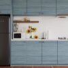 Unyqoos® Zelfklevend Houtlook Behang in Elegante Blauw Tinten voor Meubelrenovatie