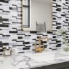 Unyqoos® Zelfklevende grijze marmerlook tegelstickers voor badkamer en keuken