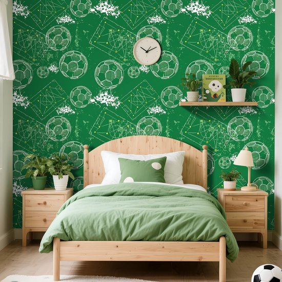 Unyqoos® Waterdicht zelfklevend vinyl behang met voetbalpatroon voor kinderkamer