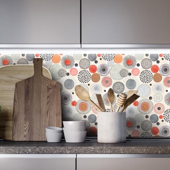 Unyqoos® Waterdichte zelfklevende vinylbehang met cirkelpatroon voor diverse ruimtes