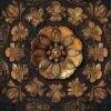 550x550-16570.jpg Unyqoos® Zelfklevend bloemenbehang met goud en zwart voor luxe interieur
