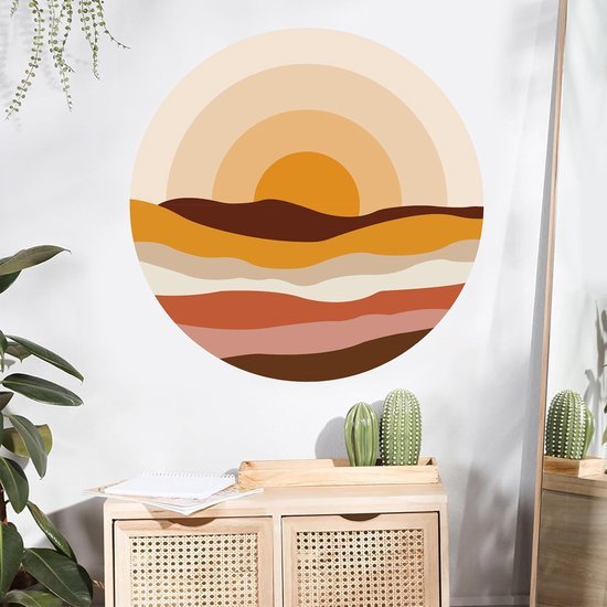 550x550-16581.jpg Unyqoos® Zelfklevende Boho Muurstickers met Zon en Cirkels voor Kinderkamer Decoratie