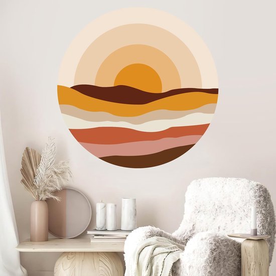 550x550-16585.jpg Unyqoos® Zelfklevende Boho Muurstickers met Zon en Cirkels voor Kinderkamer Decoratie