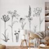 Unyqoos® Grote Zwarte Bloemen Muursticker voor Elegante Woonkamer en Slaapkamer Decoratie, zwart