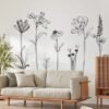 Unyqoos® Grote Zwarte Bloemen Muursticker voor Elegante Woonkamer en Slaapkamer Decoratie, zwart