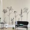 Unyqoos® Grote Zwarte Bloemen Muursticker voor Elegante Woonkamer en Slaapkamer Decoratie, zwart