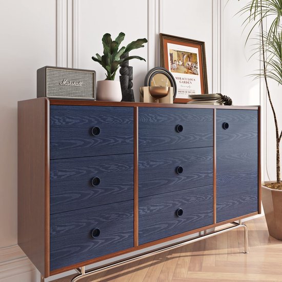 550x550-16619.jpg Unyqoos® Zelfklevende houten plakfolie blauw voor meubels en muren 40x200 cm