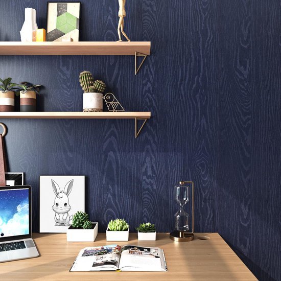 550x550-16621.jpg Unyqoos® Zelfklevende houten plakfolie blauw voor meubels en muren 40x200 cm