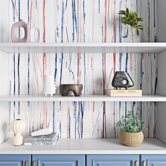 550x550-16667.jpg Unyqoos® Zelfklevende decoratieve meubelfolie met kleurrijke strepen voor veelzijdig gebruik