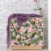 Unyqoos® Zelfklevend tropisch bloemenbehang met flamingo's voor een exotische woonstijl