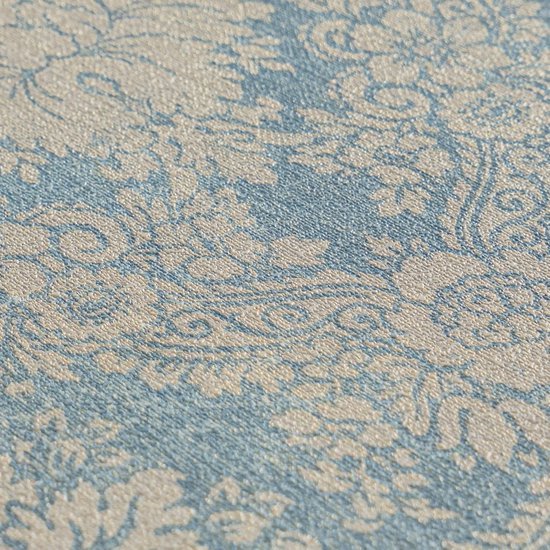 550x550-16698.jpg Unyqoos® Stijlvol Vliesbehang met Barok Bloemenpatroon en Metallic Accenten, bruin-blauw