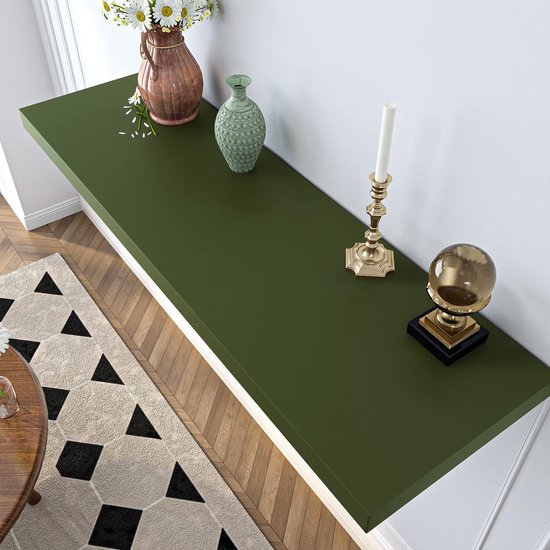 Unyqoos® Olijfgroene Zelfklevende Decoratieve Folie voor Meubels en Wanden 40 cm x 200 cm, Waterdicht en Afneembaar