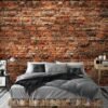 550x550-16734.jpg Unyqoos® Vliesfotobehang met Rood Baksteenpatroon voor Slaapkamer en Woonkamer