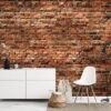 550x550-16736.jpg Unyqoos® Vliesfotobehang met Rood Baksteenpatroon voor Slaapkamer en Woonkamer