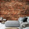 550x550-16738.jpg Unyqoos® Vliesfotobehang met Rood Baksteenpatroon voor Slaapkamer en Woonkamer