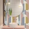 550x550-16752.jpg Unyqoos® Zelfklevend geometrisch behang in roze en grijs voor moderne interieurs