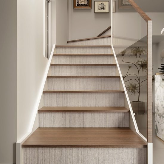 Unyqoos® Zelfklevend beige linnen behang voor stijlvolle interieurvernieuwing