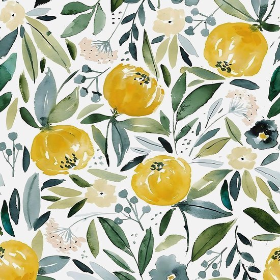 Unyqoos® Zelfklevend vintage bloemenbehang met aquarel motief voor muren en meubels