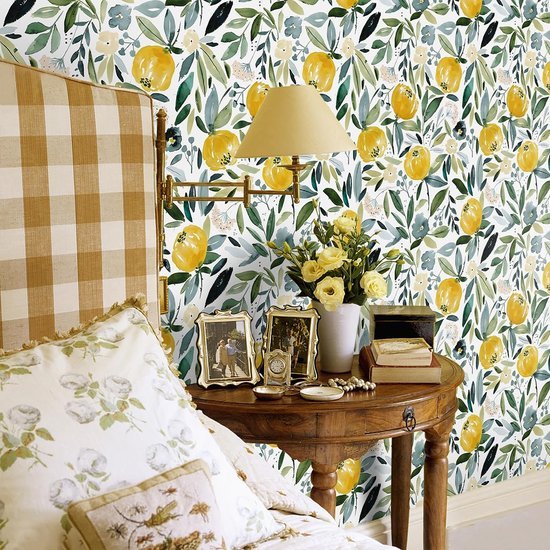 Unyqoos® Zelfklevend vintage bloemenbehang met aquarel motief voor muren en meubels
