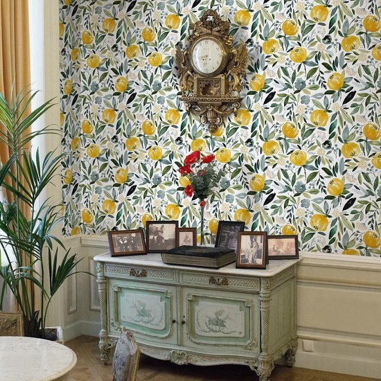 Unyqoos® Zelfklevend vintage bloemenbehang met aquarel motief voor muren en meubels
