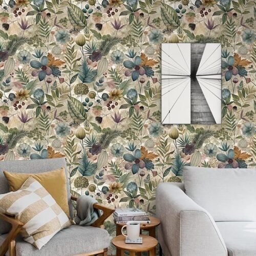 Unyqoos® Decoratief zelfklevend behang met vintage bloemen en bladeren voor elke ruimte