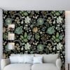 Unyqoos® Groene Bloemen Vinylbehang voor Diverse Interieurtoepassingen en Decoratie