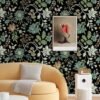 Unyqoos® Groene Bloemen Vinylbehang voor Diverse Interieurtoepassingen en Decoratie