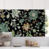 Unyqoos® Groene Bloemen Vinylbehang voor Diverse Interieurtoepassingen en Decoratie