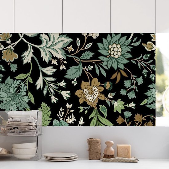 Unyqoos® Groene Bloemen Vinylbehang voor Diverse Interieurtoepassingen en Decoratie