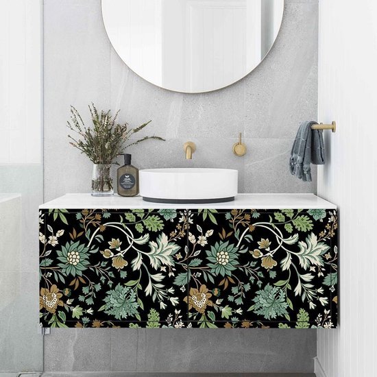 Unyqoos® Groene Bloemen Vinylbehang voor Diverse Interieurtoepassingen en Decoratie