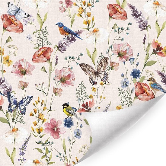 550x550-16834.jpg Unyqoos® Zelfklevend behang met bloemen en vogels voor unieke interieurdecoratie