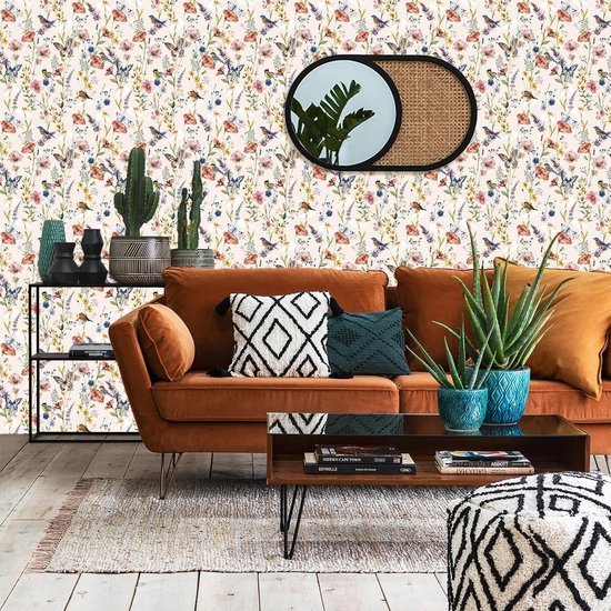 550x550-16835.jpg Unyqoos® Zelfklevend behang met bloemen en vogels voor unieke interieurdecoratie
