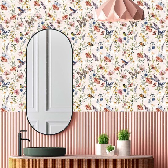 550x550-16836.jpg Unyqoos® Zelfklevend behang met bloemen en vogels voor unieke interieurdecoratie