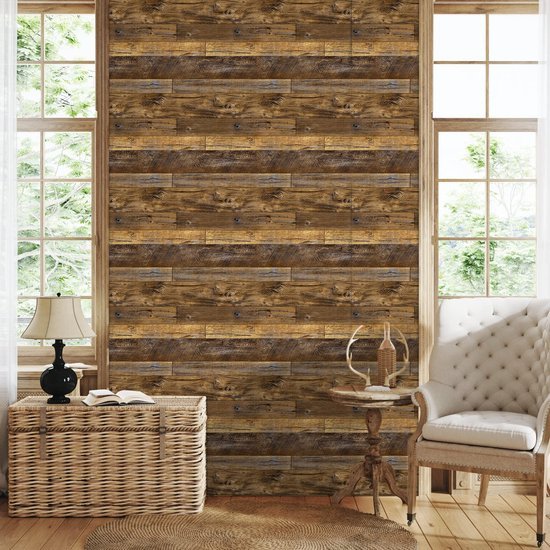 550x550-16867.jpg Unyqoos® Vintage houtlook zelfklevende plakfolie voor meubels en muren 44x300 cm