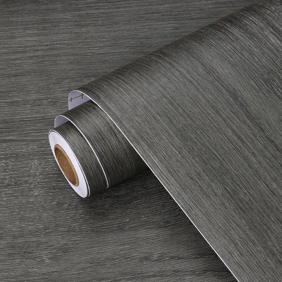Unyqoos® Zelfklevende Grijze Houtlook Meubelfolie voor Keuken en Meubels, 40 cm x 200 cm