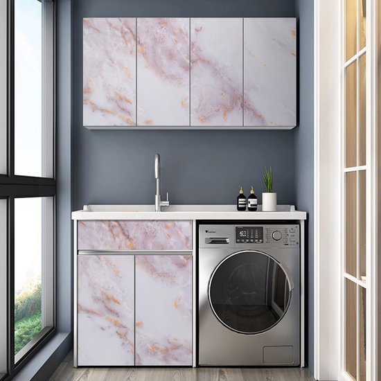 Unyqoos® Zelfklevende Marmerlook Folie voor Meubelrenovatie, 40 x 300 cm, Waterdicht Vinyl
