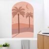550x550-16909.jpg Unyqoos® Zelfklevende wanddecoratie met oranje kokosnoot bomen en geometrische vormen