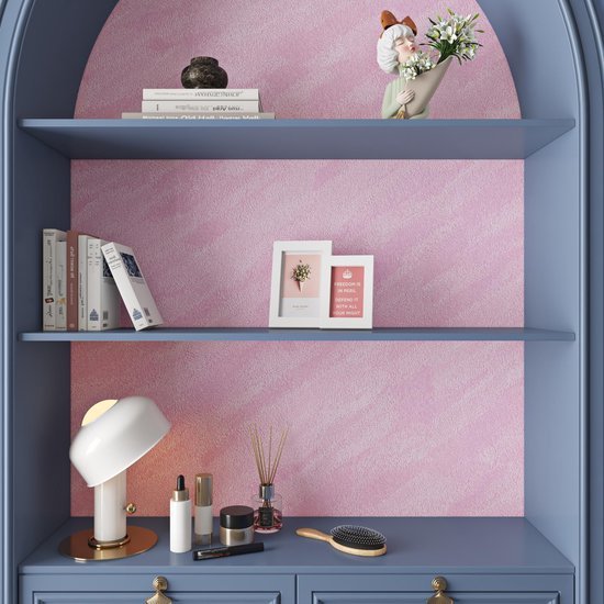 Unyqoos® Zelfklevende roze fluweel behangfolie voor meubels en decoratie
