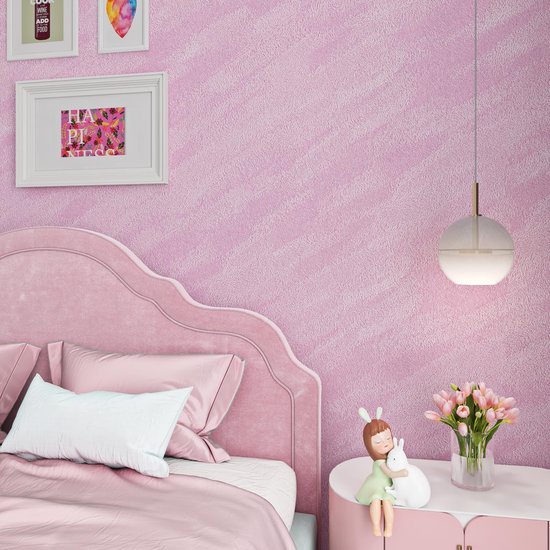 Unyqoos® Zelfklevende roze fluweel behangfolie voor meubels en decoratie