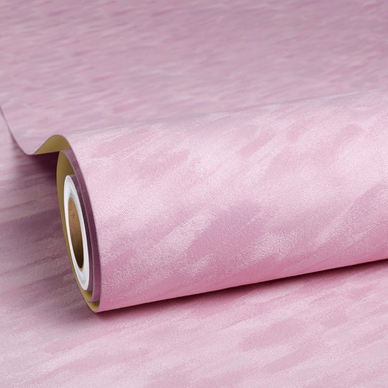 Unyqoos® Zelfklevende roze fluweel behangfolie voor meubels en decoratie
