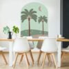 Unyqoos® Zelfklevende geometrische muurstickers met kokosnoot bomen voor diverse ruimtes
