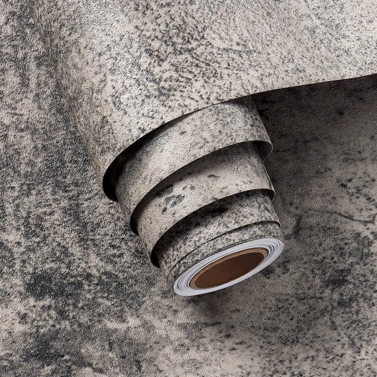 Unyqoos® Waterdichte Zelfklevende Betonlook Vinylfolie voor Meubeltransformatie 40 x 200 cm