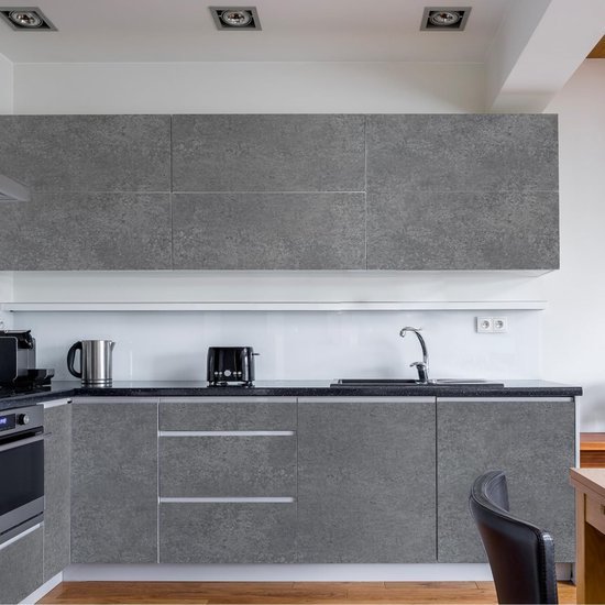 Unyqoos® Zelfklevende Grijze Plakfolie met Betonlook voor Meubels en Wanden, 40 x 500 cm