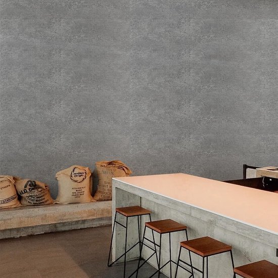 Unyqoos® Zelfklevende Grijze Plakfolie met Betonlook voor Meubels en Wanden, 40 x 500 cm