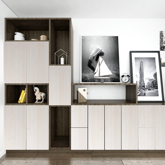 Unyqoos® Zelfklevende Witte Houtlook Meubelfolie voor Diverse Oppervlakken
