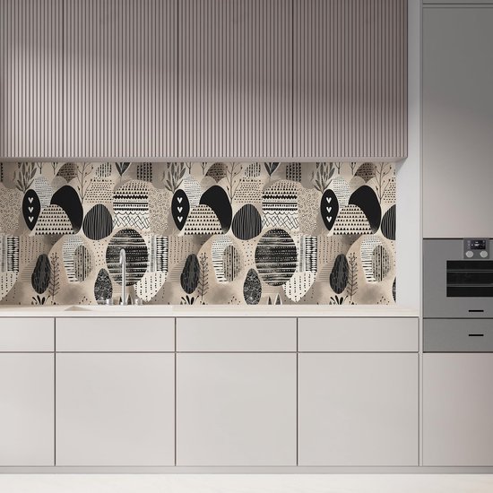 550x550-17092.jpg Unyqoos® Verwijderbaar zelfklevend behang met Afrikaanse boho-print voor interieurdecoratie, beige-zwart